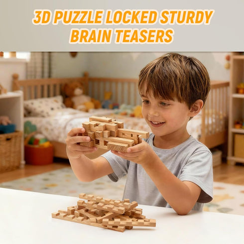 GLCforever 15 1 -15+ 3D 5+ in STEM Wooden Building Blocks Shapes, Puzzle, Logic Brain Games, Educational Toys Gift