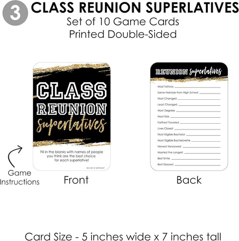 Big Dot of Happiness Reunited - 4 School Class Reunion Party Games, 10 Cards Each, Gamerific Bundle