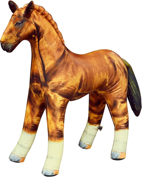 Jet Creations Inflatable Horse – 38" Long, Golden Brown Lifelike Blow-Up Animal Toy for Decoration, Party