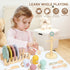 20 Playset 3 PCS Kitchen with Wooden Toy Plates and Dishes, Montessori Kitchen Toys for Girls and Boys, Wooden Play