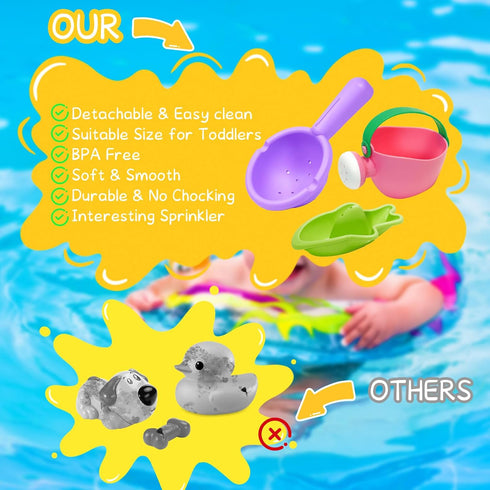 MKICLECER 10PCS 1-3 12+ 2-6 Baby Bath Toys for Kids Ages Mold Free Water Toys for Toddlers Months Fun Bathtub Pool