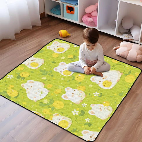 EtherSpher 1-Piecing 50'' 50''alfombras Cartoon Hamster Fluorescent Green Soft Padded Baby Girl Play mat for Indoor