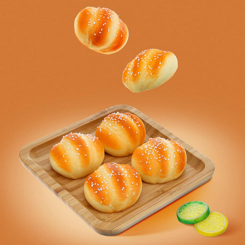 6 Gresorth PCS Artificial Sesame Bread Fake Breads Decoration Faux Sesame Dessert Cake Decor PU Material Bread Model
