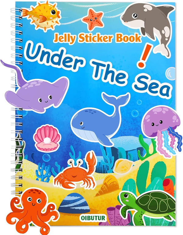 Jelly Sticker Books for Toddlers 2-4 Years, Under The Sea Stickers for