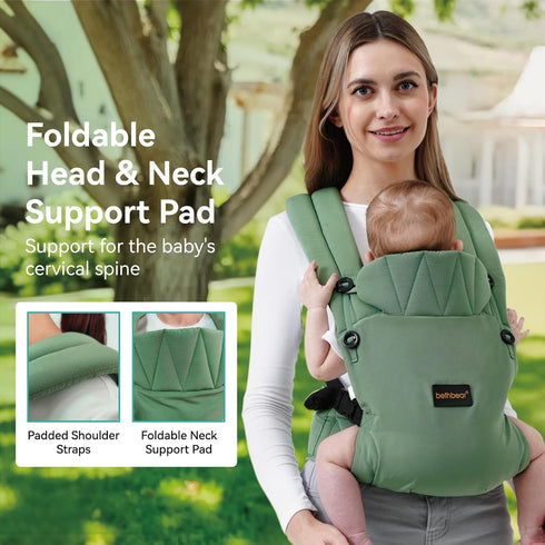 BethBear 7-45 lbs Baby Carrier Newborn to Toddler with Natural Material, Ergonomic Design,Versatile