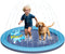 GloopGlee 67" Non-Slip Dog Splash Pad Heavy Duty, Outdoor Sprinkler Water Play Mat,