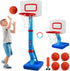 Toddler Basketball Hoop Indoor - Adjustable Mini Basketball Hoop with 4 Balls for Age 1-3, Outdoor Poolside Sport Gift