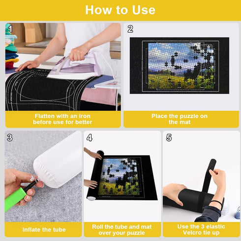 Ainiv 1500 46" 26" Jigsaw Puzzle Mat Roll Up Pieces, x Portable Felt Puzzles Board with Travel Storage Bag, Jigsaw