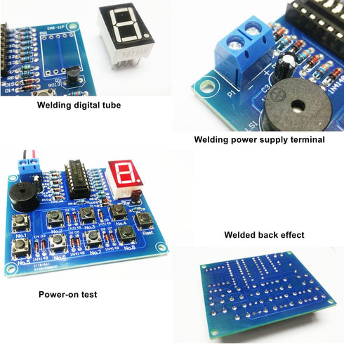 CD4511 DIY Eight-Way Digital Display Answering Machine Kit for Training Electronic Production Skills Competition