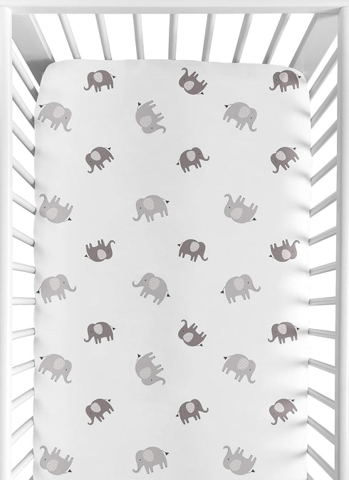 Sweet Jojo Designs Grey and White Boho Bohemian Elephant Boy Girl Gender