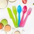 16 Pcs Kids Plastic Utensils - Reusable Toddler Feeding Utensils with 8 Forks and 8 Spoons, BPA Free