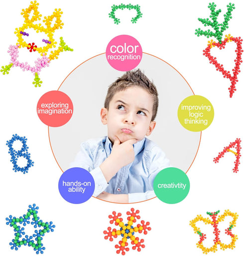 400 Pieces Building Blocks - Kids STEM Educational Toys, Interlocking Solid Plastic for Preschoolers Aged 3+