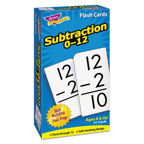 Trend Enterprises Subtraction 0-12 Skill Drill Flash Cards, 91 Cards Included, Ages 6 and Up
