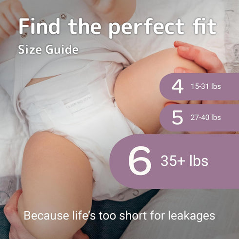 6 (35+ Lbs), 24 Count Bambo Nature Premium Eco-friendly Baby Diapers, Size