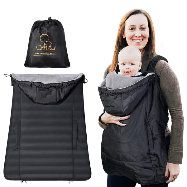 Orzbow Winter Baby Carrier Cover — Waterproof & Windproof with Detachable Hood, Universal for Carriers & Strollers