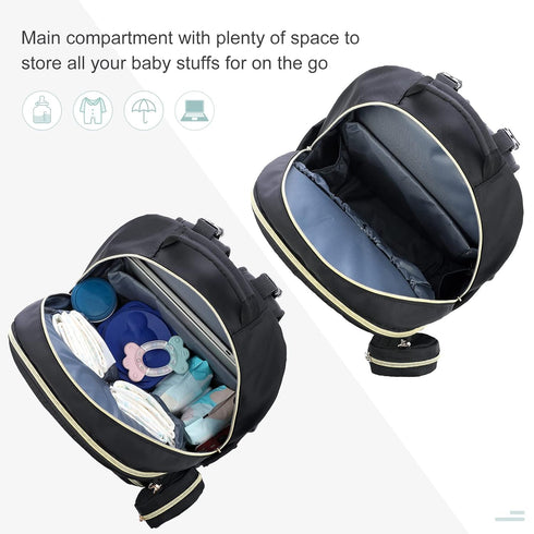 Backpack, LOVEVOOK Diaper Bag Quilted Baby Bag with Changing Pad & Pacifier Holder, Waterproof Travel Diaper Bags