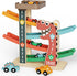 1 2 3 6 1-3 Montessori Car Ramp Toy for Toddlers Year Old Wooden Dinosaur Race Track with Cars & Parking Garage Kids
