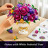 Set 905 18 12+ PLAXSOON Purple Rose Flower Building with Vase, PCS Mothers Day Botanicals Flowers Bouquet Building