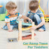 1 2 4 1-3-2-4 Vanplay Car Ramp Toys for One Year Old Boy Birthday Gifts, Wooden Montessori Toys for Year Old, Race