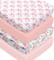 Jola's House 4 Pack Baby Girl Crib Sheets Fitted Pink Crib Sheet Portable Mattress