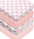Jola's House 4 Pack Baby Girl Crib Sheets Fitted Pink Crib Sheet Portable Mattress