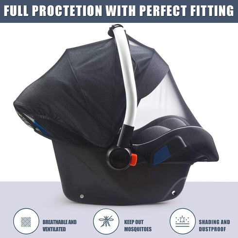Baby Mosquito Net for Infant Car Seats, Strollers, and Bassinets - Breathable Elastic Netting, Portable Durable Insect
