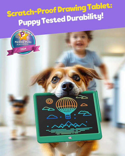12 Inch TEKFUN LCD Writing Tablet for Kids Boys Toys, Erasable Doodle Board Colorful Drawing Pad, Board Games Outdoor