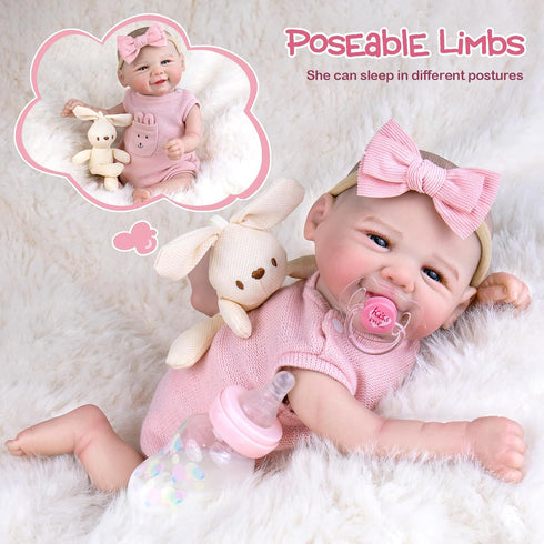 20 Inches 3+ UOFTKIZ Realistic Reborn Baby Dolls Girl - Lifelike Real Life Baby Doll, Newborn Toddler Baby Doll