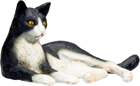 MOJO Black and White Lying Cat Toy Figure