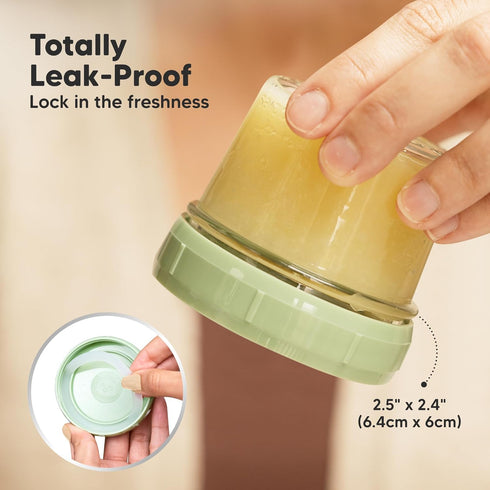 6pk 4oz KeaBabies Glass Baby Food Containers with Lids - Leak-Proof, Microwavable Small Glass Jars, Baby Purees