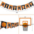 Basketball Happy Birthday Banner, Slam Dunk Party Decoration Supplies for Kids Teenagers B-day Photo Prop