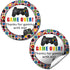 Game Over Video Game Birthday Party Sticker Labels, 40 2" Circle Stickers by AmandaCreation for Party Favors