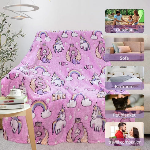 Mermaid Blanket for Girls 4-6 - Personalized Baby Blankets for Girls - Cute Toddler Gifts 40"x 50"