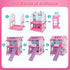 SwankyStyle Playset, 1 Dolls,3 Sets Doll House,with Living Room Bedroom Bathroom Kitchen Furniture Double-Sided