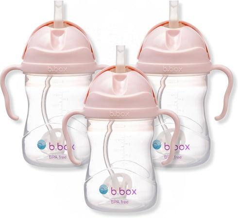 b.box Sippy Cup with Weighted Straw (3-Pack). Leak Proof, Easy Grip. BPA
