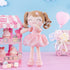 2-4 Gloveleya Baby Doll Baby Girl Gifts Plush Curly Kids Girl Toys with Love Toys for Ages Toddler Toy Pink