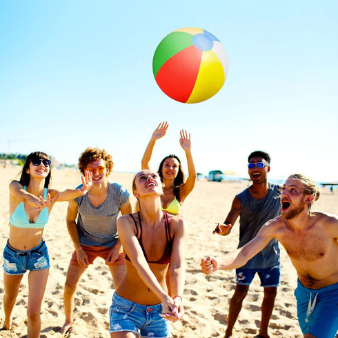 Honoson 30 Pieces 20 Inch Inflatable Beach Balls - Large Blow Up Pool Game Toys for Summer Swimming Parties