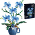 iixeal Blue Orchid Flower Building Set for Adults, Coffee Cup Orchid Botanical Collection