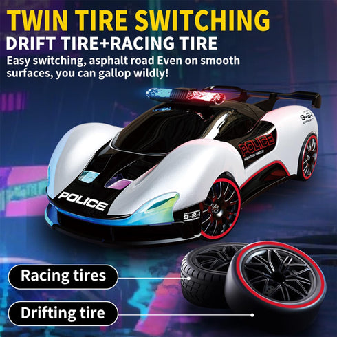 KAIMIO 1:20 4WD 2.4GHz Scale Remote Control Drift Car Racing Sport Toy RC Car with LED Lights, Racing and Drift Wheels