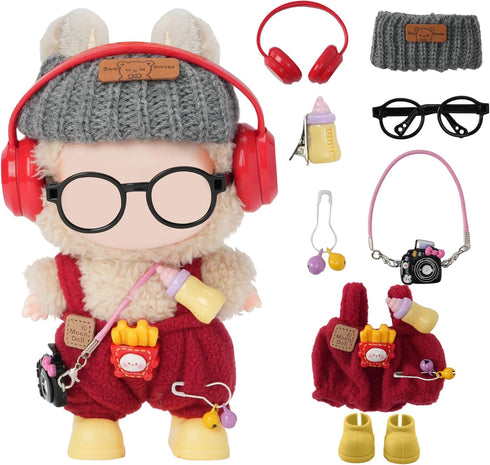 Yrlisfon 8-Piece Set Dolls Clothes(NO Doll), 17cm Dolls Cute Outfit Accessories, Small Clothes