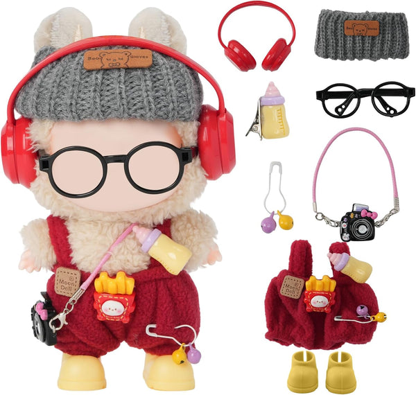 Yrlisfon 8-Piece Set Dolls Clothes(NO Doll), 17cm Dolls Cute Outfit Accessories, Small Clothes