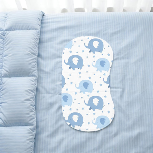 Wauprant 4pcs 100% Elephant Burp Cloths for Baby Boys Girls Cotton Blue Elephant Themed Design Burp Rags, Soft