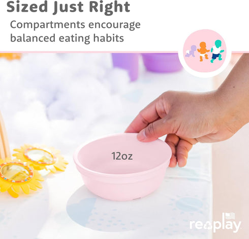 Re-Play 12 Oz. Toddler Bowls for Snack and Dining, Dishwasher and Microwave Safe - Set of 3