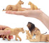 Toymany 6PCS Realistic Lion Figurines - Jungle Animals Family Set with Baby Lions, Educational Toy for Kids