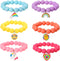 PinkSheep Unicorn Beads Pendant Bracelet for Kid Girl, 6PC Rainbow Friendship Gift