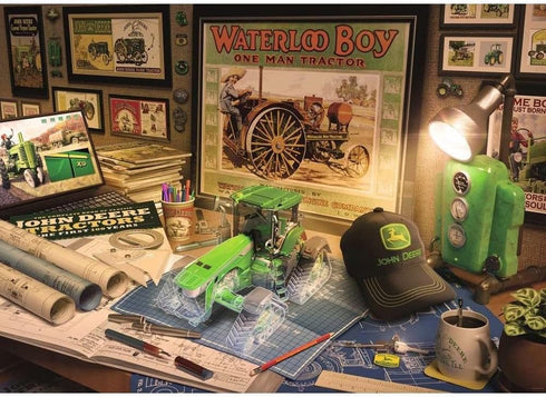 Ravensburger John Deere Work Desk - 500 Pieces Large Format Jigsaw Puzzle for Adults - 16838