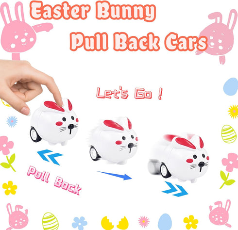 Kuihaazi 30 Pack Easter Pull Back Cars,Rabbit Toy Cars,Mini Bunny Toys for Kids,Easter Basket Stuffers,Easter Egg