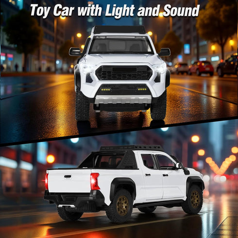 3-12 1/24 3+ SASBSC Toy Trucks for Boys Age Diecast Pickup Truck Toy with Lights, Sounds &Openable Doors Durable Metal