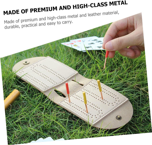 1 Set Cribbage Board Multifunctional Score Board, Portable Game Bag for Cards Game Accessory