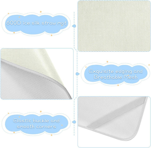 SyXIOP 28" 52" Yellow Cooling Baby Waterproof Crib Mattress pad x Reusable Mattress Protector Pads for Baby&Toddler